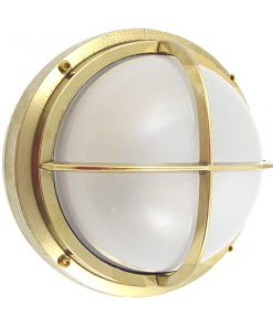 Solid Brass Bulkhead Light with Cross Bar