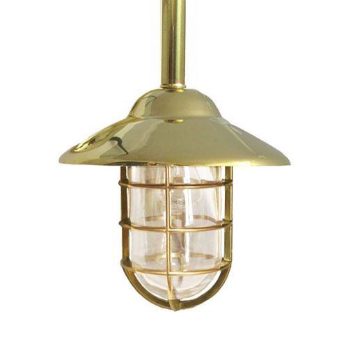 Shiplights Bulkhead Fixed Pendant in Unlacquered Brass (C-3TUB)