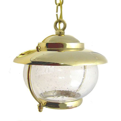 Solid Brass Garden Light with Bubble Glass