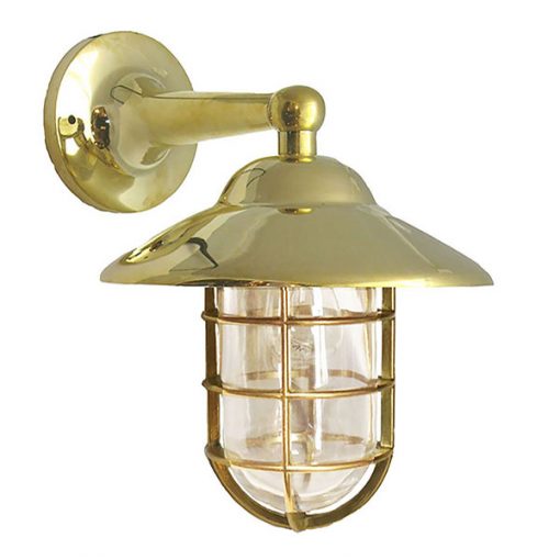 Shiplights Bulkhead Wallmount Sconce in Unlacquered Brass (H-2)