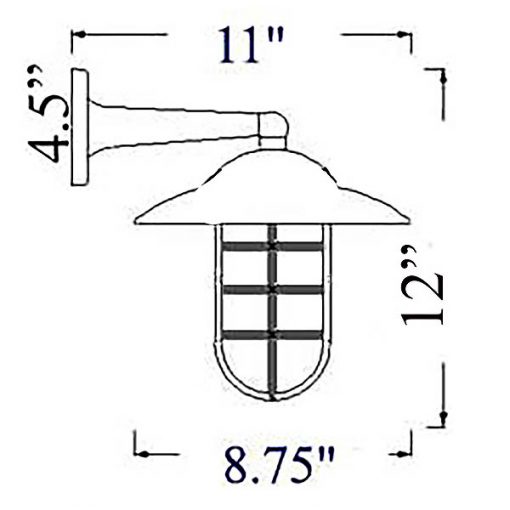 Shiplights Starboard Sconce Diagram (H-2)