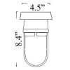 NC-1 Flush Bulkhead Light Diagram by Shiplights