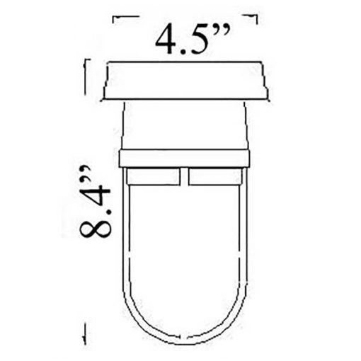 NC-1 Flush Bulkhead Light Diagram by Shiplights