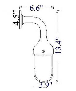 NC-3 Diagram - Solid Brass Industrial Bulkhead Light