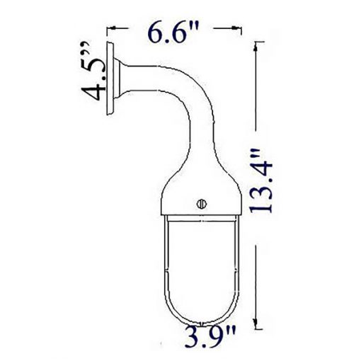 NC-3 Diagram - Solid Brass Industrial Bulkhead Light