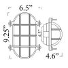 Nautical Cage Oval Bulkhead Sconce Diagram (O-2 Shiplights)