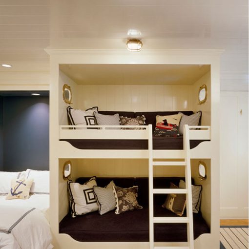 Nautical Bunk Bed Design with Shiplights Oval Cage Lights
