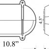 large oval bulkhead light with eyelid - diagram