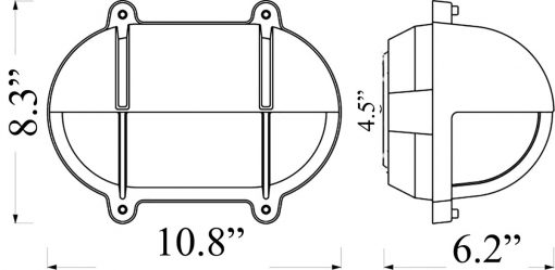 large oval bulkhead light with eyelid - diagram