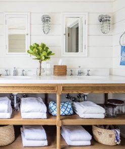 Nautical Bathroom with Bulkhead Sconce