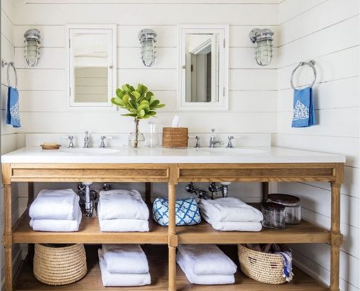 Nautical Bathroom with Bulkhead Sconce