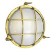 Solid Brass Round Cage Bulkhead Light