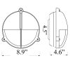 Round Eyelid Bulkhead Sconce Diagram by Shiplights R-11